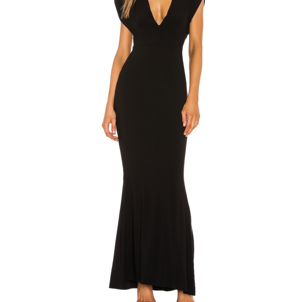 Norma Kamala Black V Neck Dress